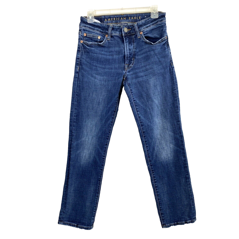 American Eagle Jeans Womens Sz 26 x 27.5 Distress Denim Next Level Flex Straight